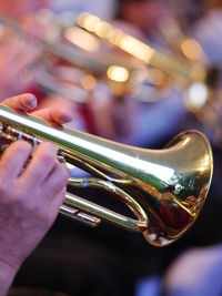 Cropped image of musician playing trumpet