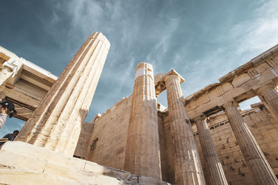 Low angle view of historical building against sky