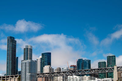 Low angle view of modern skyscraper