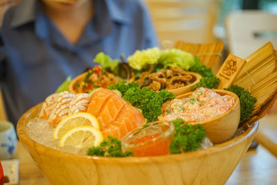 Close-up of food on table