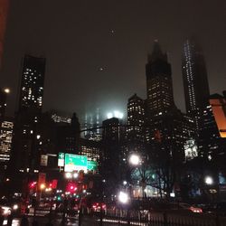 Illuminated cityscape at night