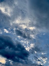 Low angle view of clouds in sky