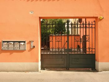 View of orange door