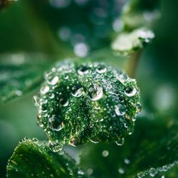 Close-up of water drops on leaf