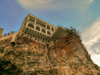 Low angle view of historical building against sky