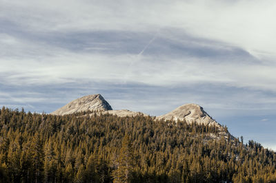 Panoramic view of land and mountains against sky