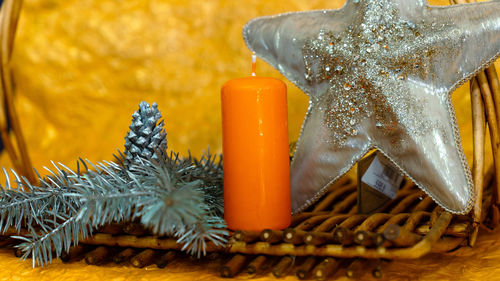 Close-up of orange on table