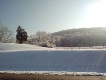 Scenic view of snow covered landscape