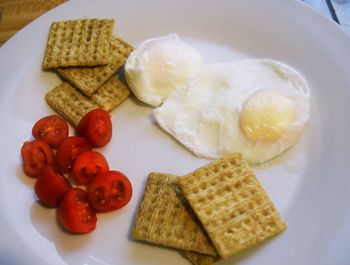 Close-up of food in plate on table