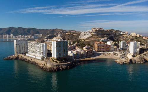 Aerial view of buildings in city