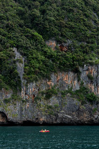 Scenic view of sea and rocks