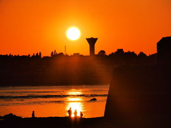 Scenic view of sunset over sea