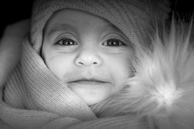 Close-up portrait of cute baby