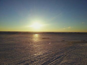 Scenic view of sea at sunset