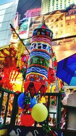 Low angle view of colorful building