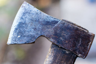 Close-up photo of a old axe