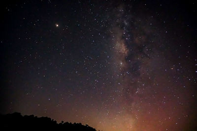 Low angle view of stars in sky at night