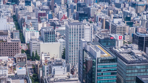 High angle view of city