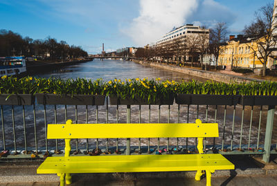 Bridge over river in city