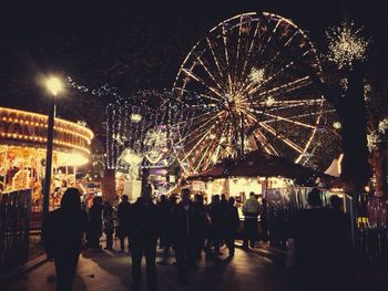 Firework display at night