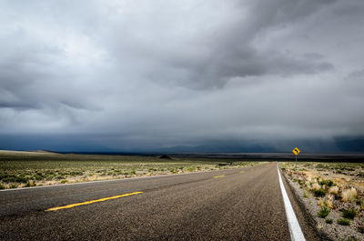 View of road against cloudy sky