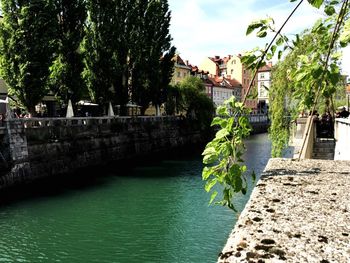 View of canal along buildings