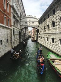 View of boats in canal