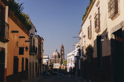 Cityscape with colonial architecture in san miguel de allende, mexico