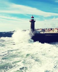 Lighthouse in sea