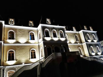 Low angle view of building at night