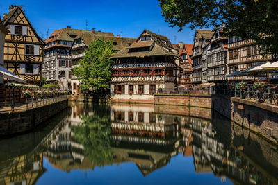 Reflection of buildings in water