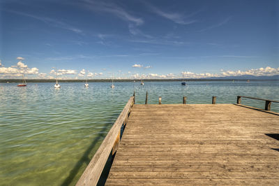 View over bavarian lake starnberger see - lake starnberg, germany