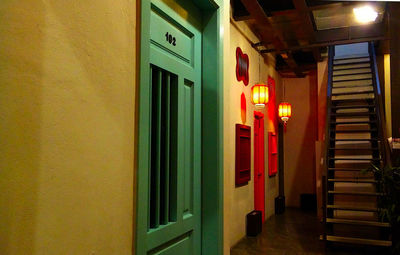 Interior of illuminated building