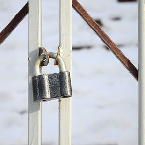 Close-up of locked gate