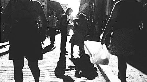 Woman standing in pond