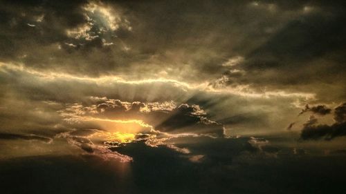 Scenic view of dramatic sky during sunset