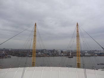 View of city against cloudy sky