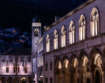 View of historical building at night