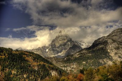 Scenic view of mountains against sky