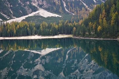 Scenic view of lake and mountains