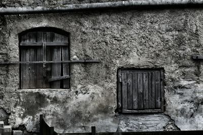 Closed door of old house