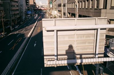 High angle view of road in city