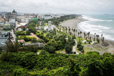 High angle view of city