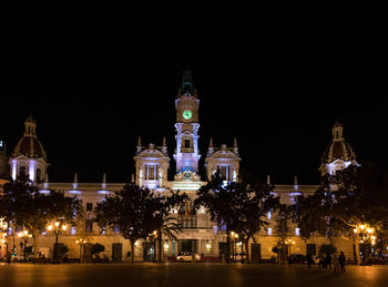 View of illuminated city at night