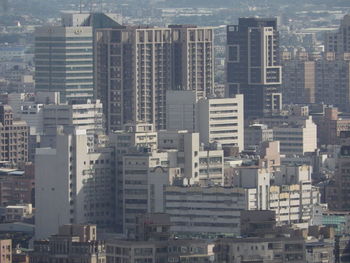 High angle view of buildings in city