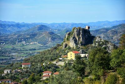 Houses on mountain