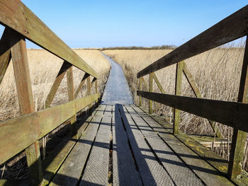 Low angle view of bridge against clear sky