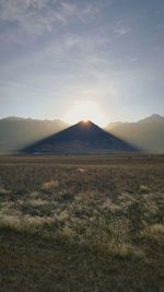 Scenic view of mountains against sky