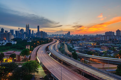 Cityscape at sunset