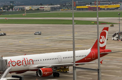 Airplane on airport runway